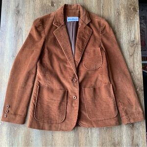 Vintage Ten Four Blazer Corduroy XS Rust Brown 70s Womens